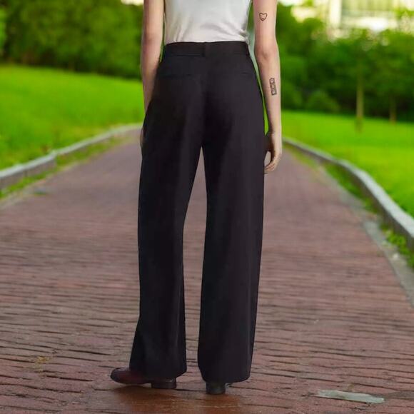 NWT - Everlane The Way-High Black Drape Pants Women's Size: 8S - Picture 3 of 8